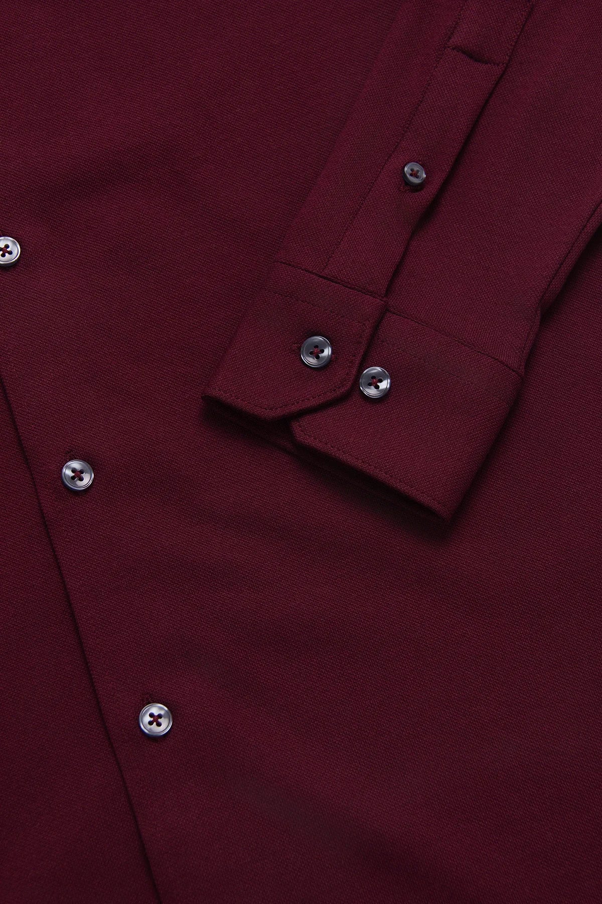 Camisa Piqué Algodón Borgoña